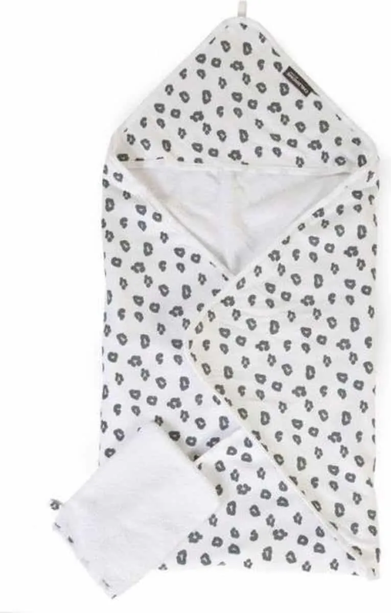 Childhome Baby Badcape & Washhandje 80x80cm - Leopard