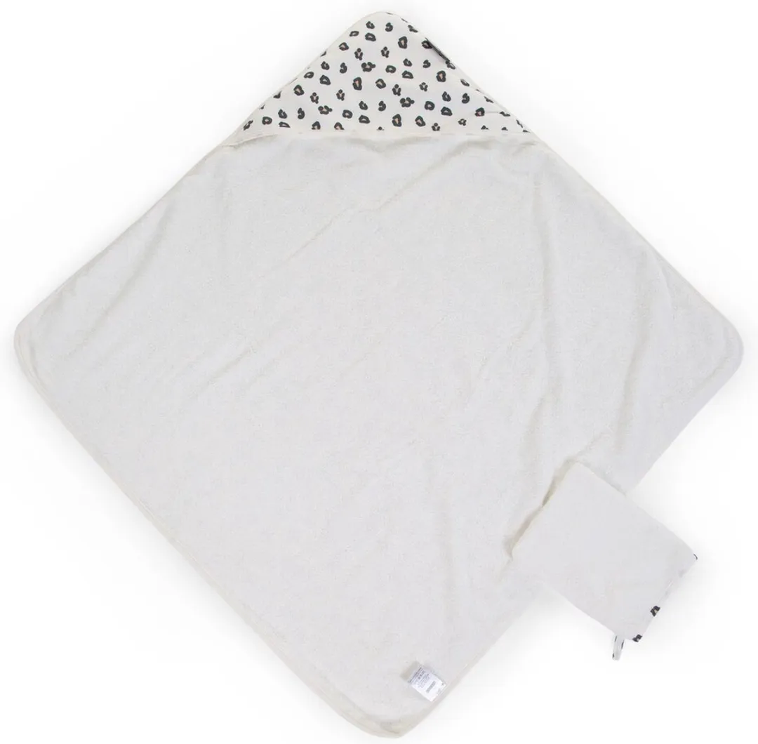 Childhome Baby Badcape & Washhandje 80x80cm - Leopard
