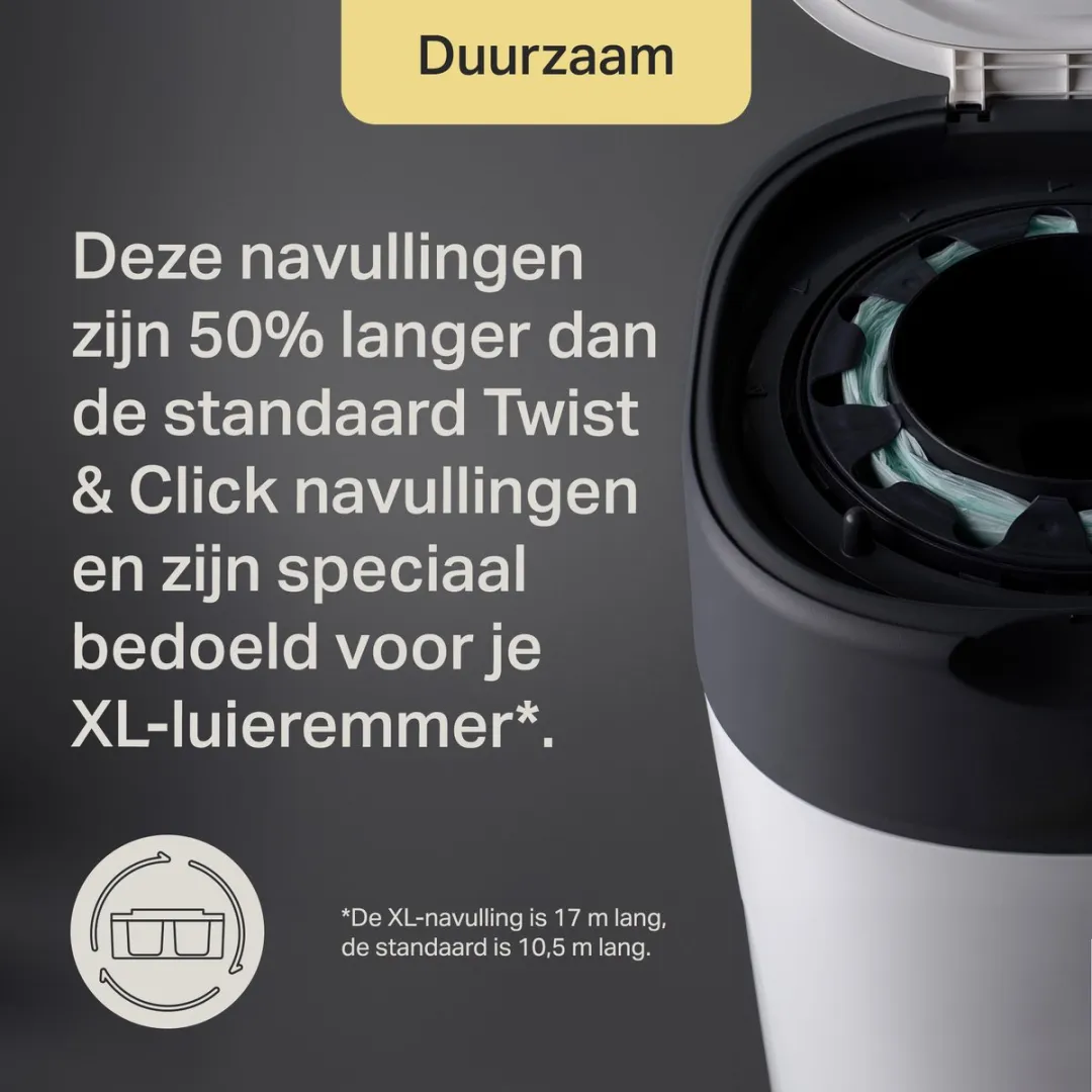 Tommee Tippee Twist & Click XL Luieremmer 75L - Wit
