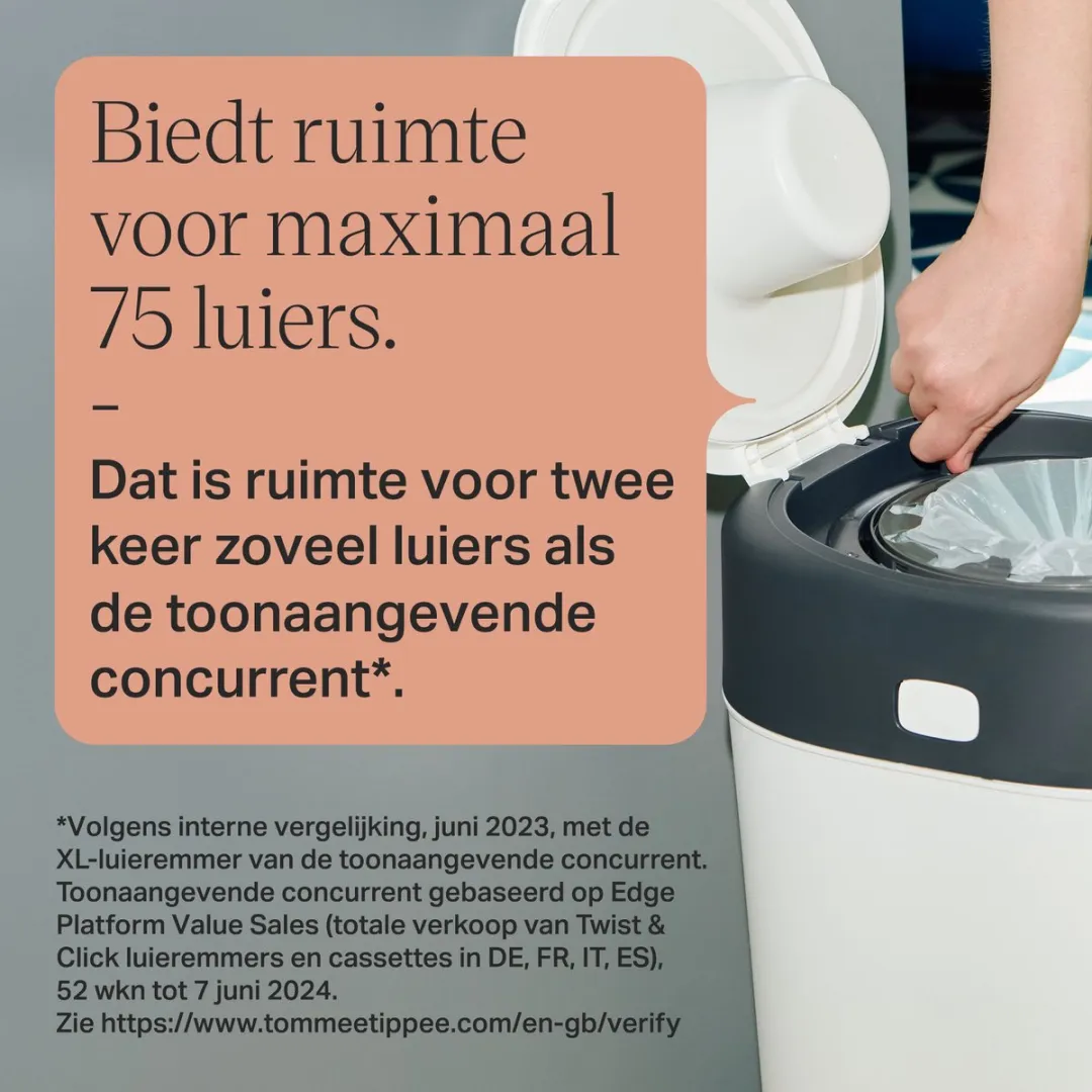 Tommee Tippee Twist & Click XL Luieremmer 75L - Wit