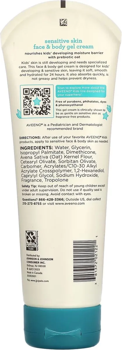 Aveeno Kids & Baby Gezicht & Lichaam Gelcrème 227g