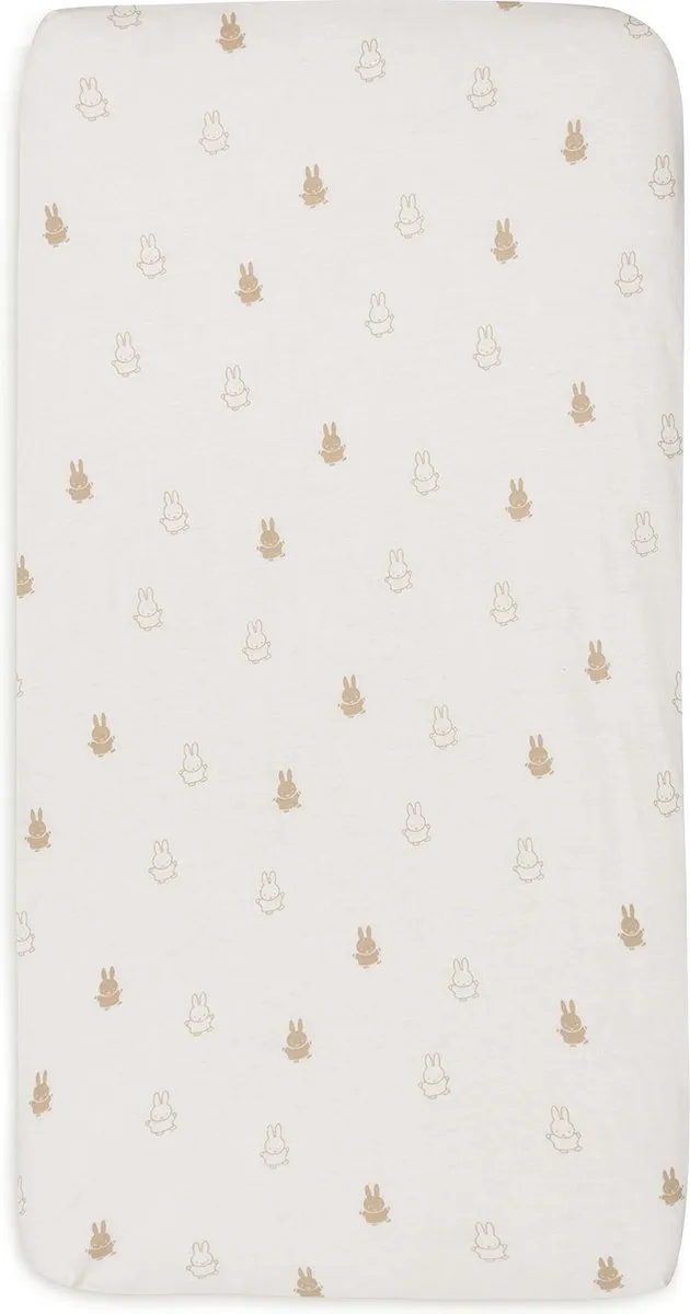 Jollein x Nijntje Hoeslaken Jersey 40/50x80/90cm - Happy Miffy Nougat