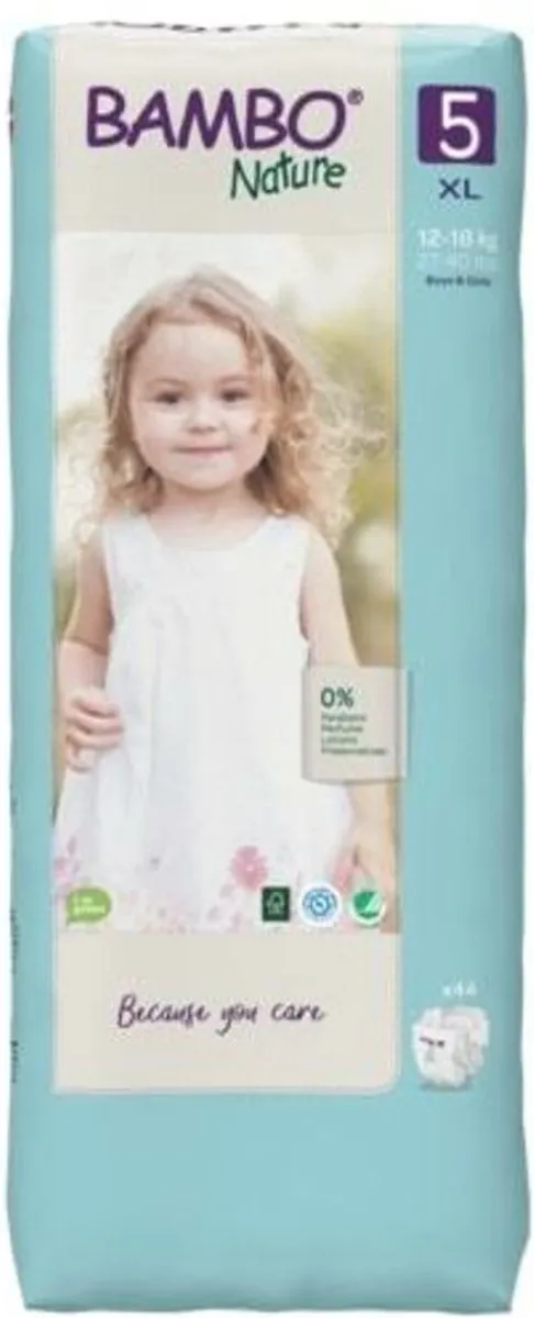 Bambo Nature Luiers Maat 5 (12-18 kg) - 2 x 44 stuks - Voordeelverpakking