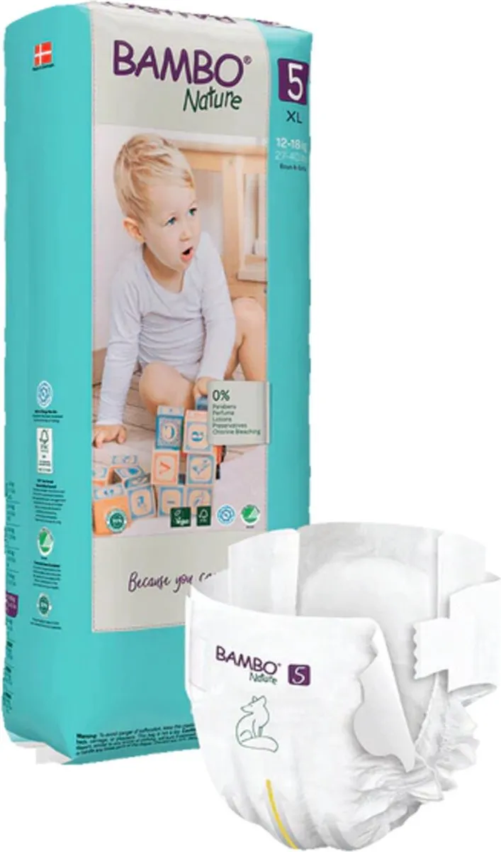 Bambo Nature Luiers Maat 5 (12-18 kg) - 2 x 44 stuks - Voordeelverpakking