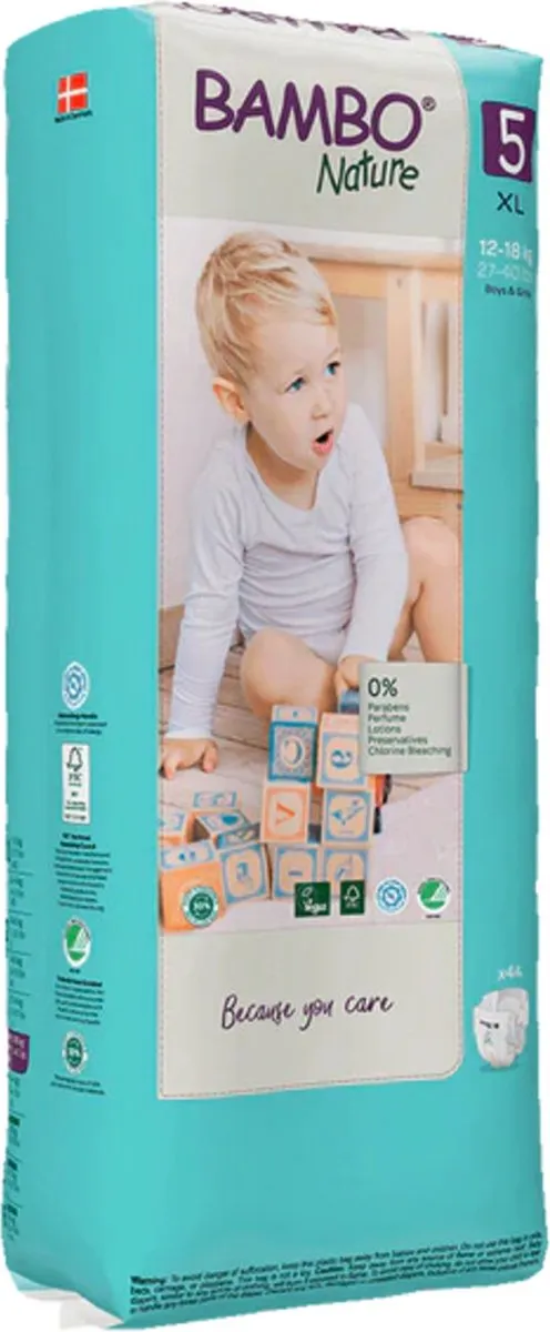 Bambo Nature Luiers Maat 5 (12-18 kg) - 2 x 44 stuks - Voordeelverpakking