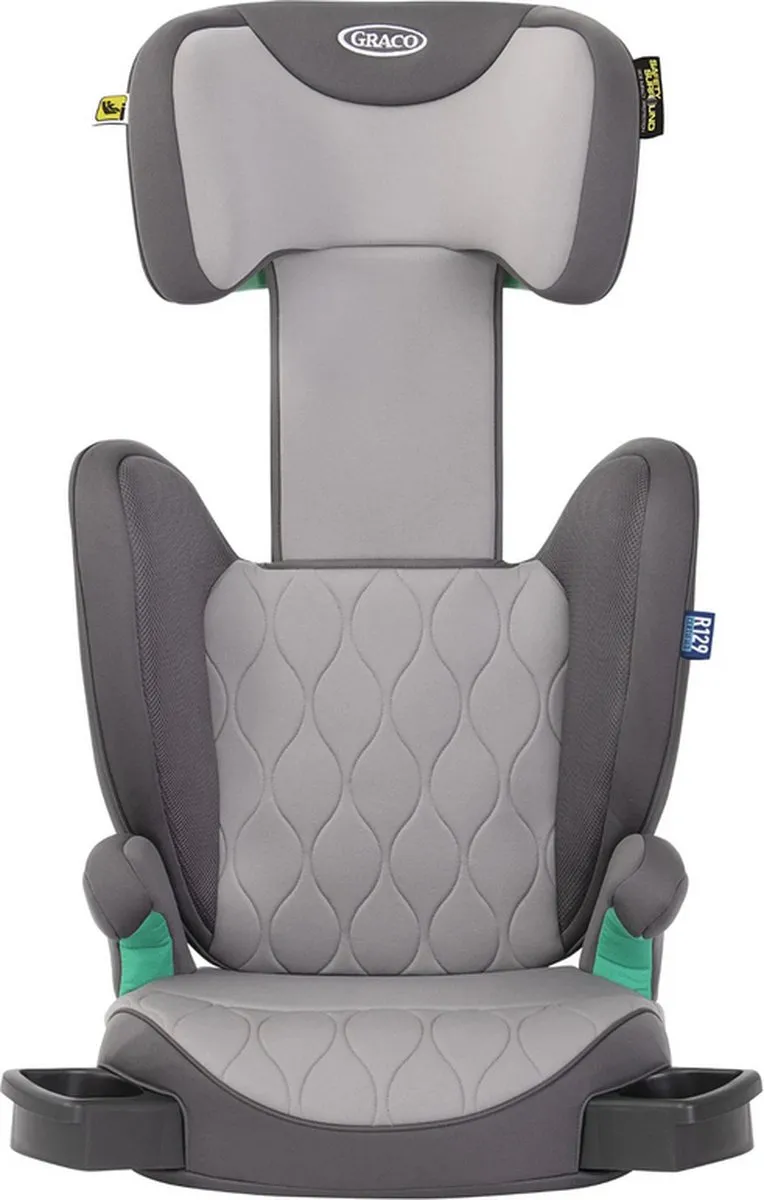 Graco Affix I-Size Autostoel - Iron Grijs - Praktische bekerhouder - Geschikt voor kinderen vanaf ca. 3 jaar (100-105 cm)