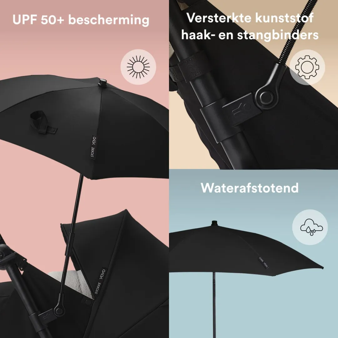 Stokke YOYO Parasol - Black - UPF 50+ - afbeelding 3 van 6