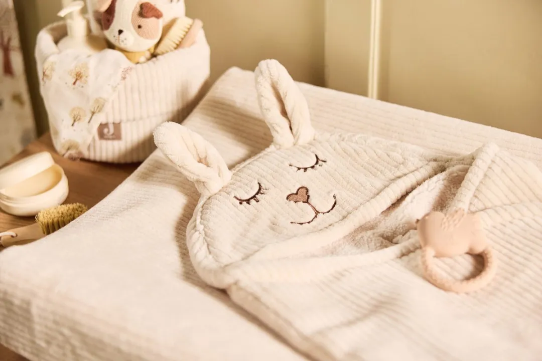Jollein Baby Wikkeldeken Bunny Cloudy Rib 100x105cm - Oatmeal