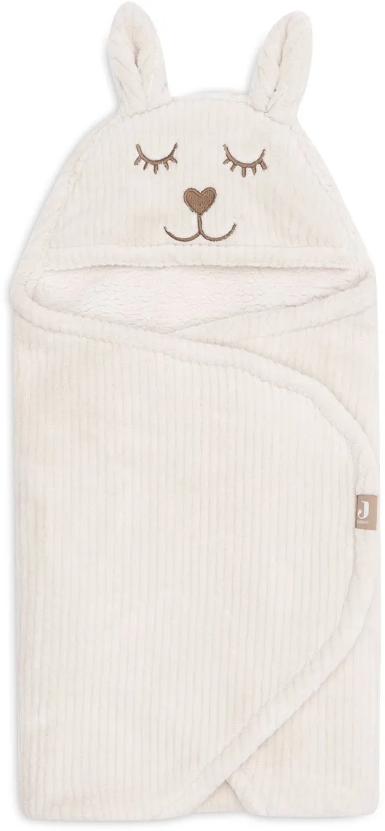 Jollein Baby Wikkeldeken Bunny Cloudy Rib 100x105cm - Oatmeal