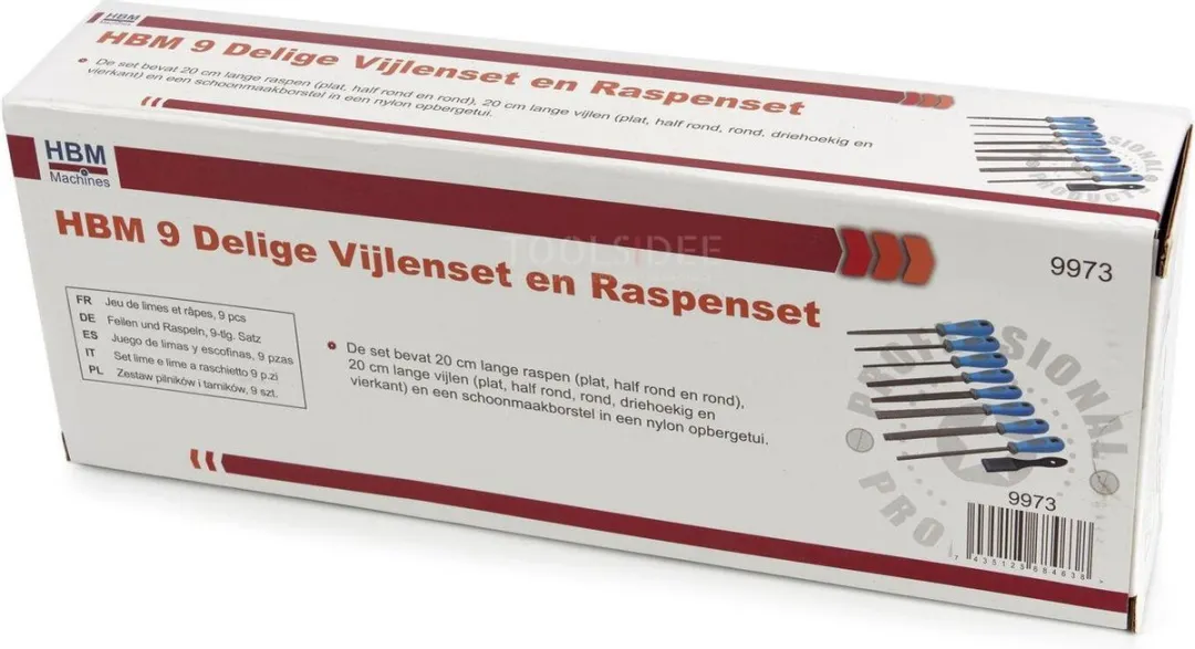 HBM 9-delige Vijlenset & Raspenset - 20cm