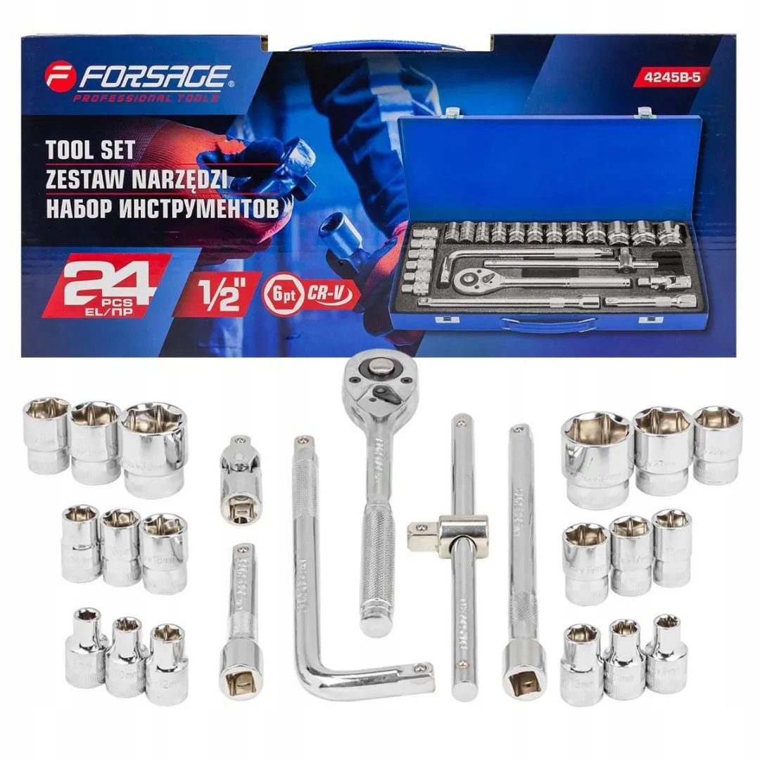Forsage Doppenset F-4245B-5MPB 24-delig - Chrome Vanadium