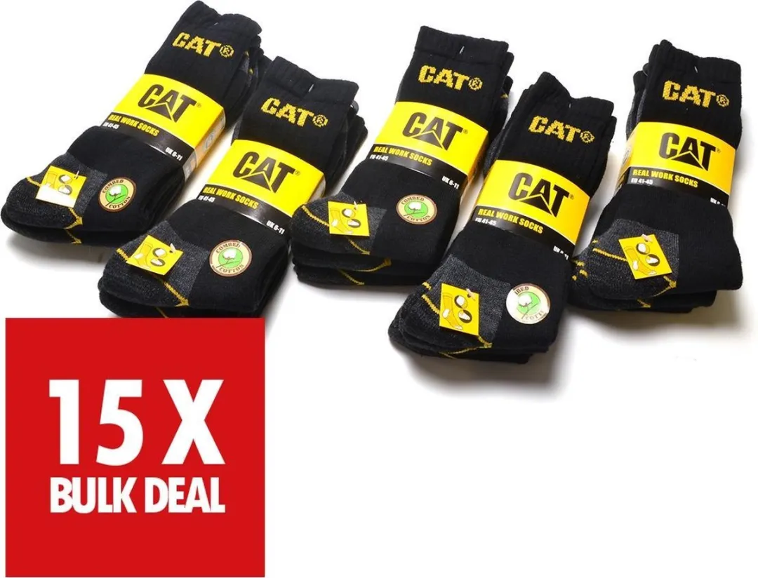 Caterpillar Werksokken Heren - 15 Paar - Maat 41-45