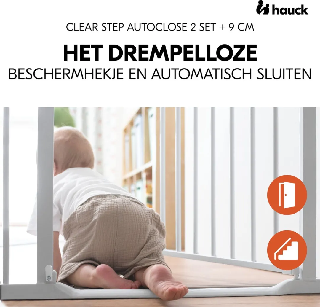 Hauck Clear Step Autoclose Traphekje 84-89cm - Wit - afbeelding 6 van 6