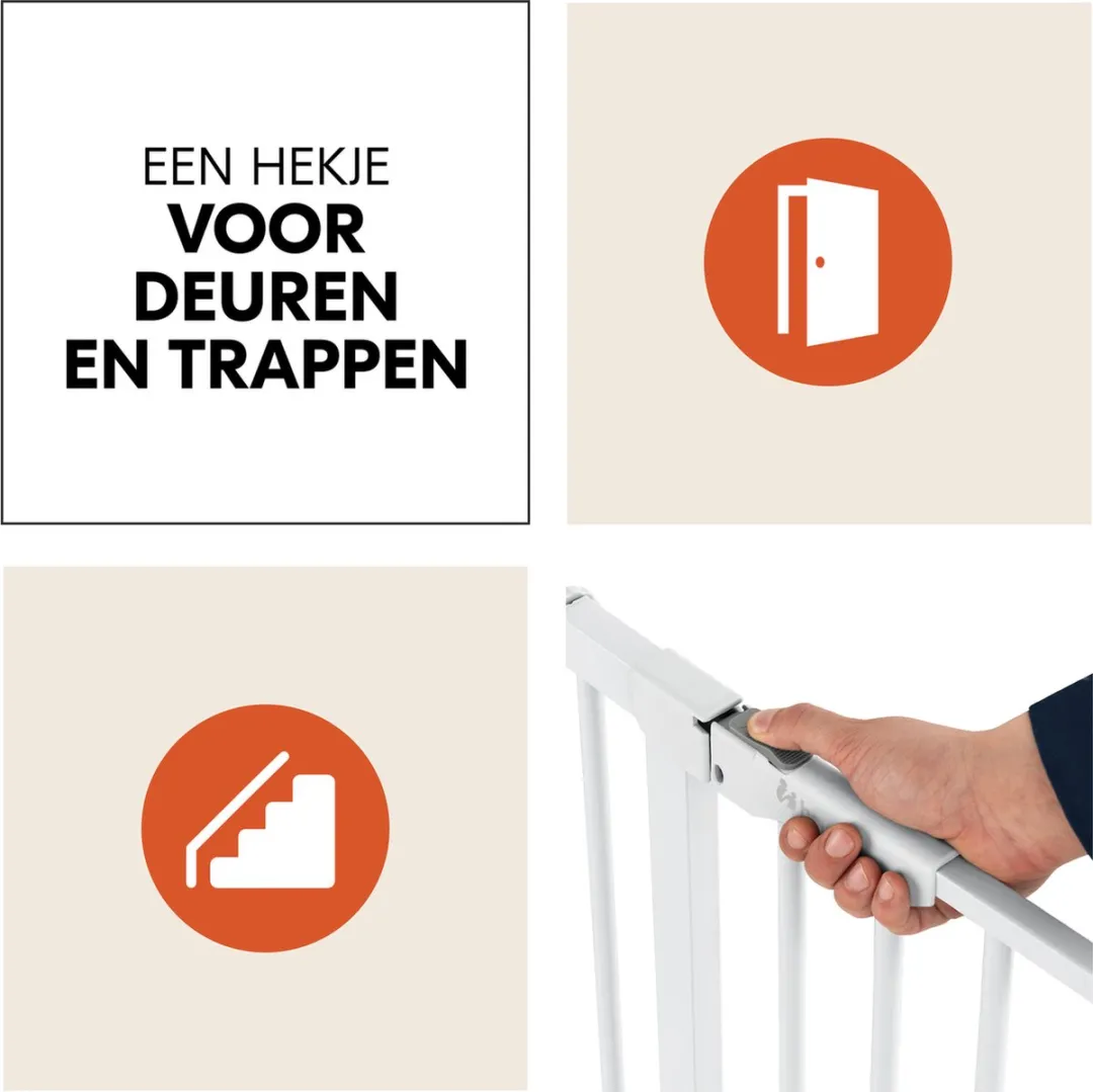 Hauck Clear Step Autoclose Traphekje 84-89cm - Wit