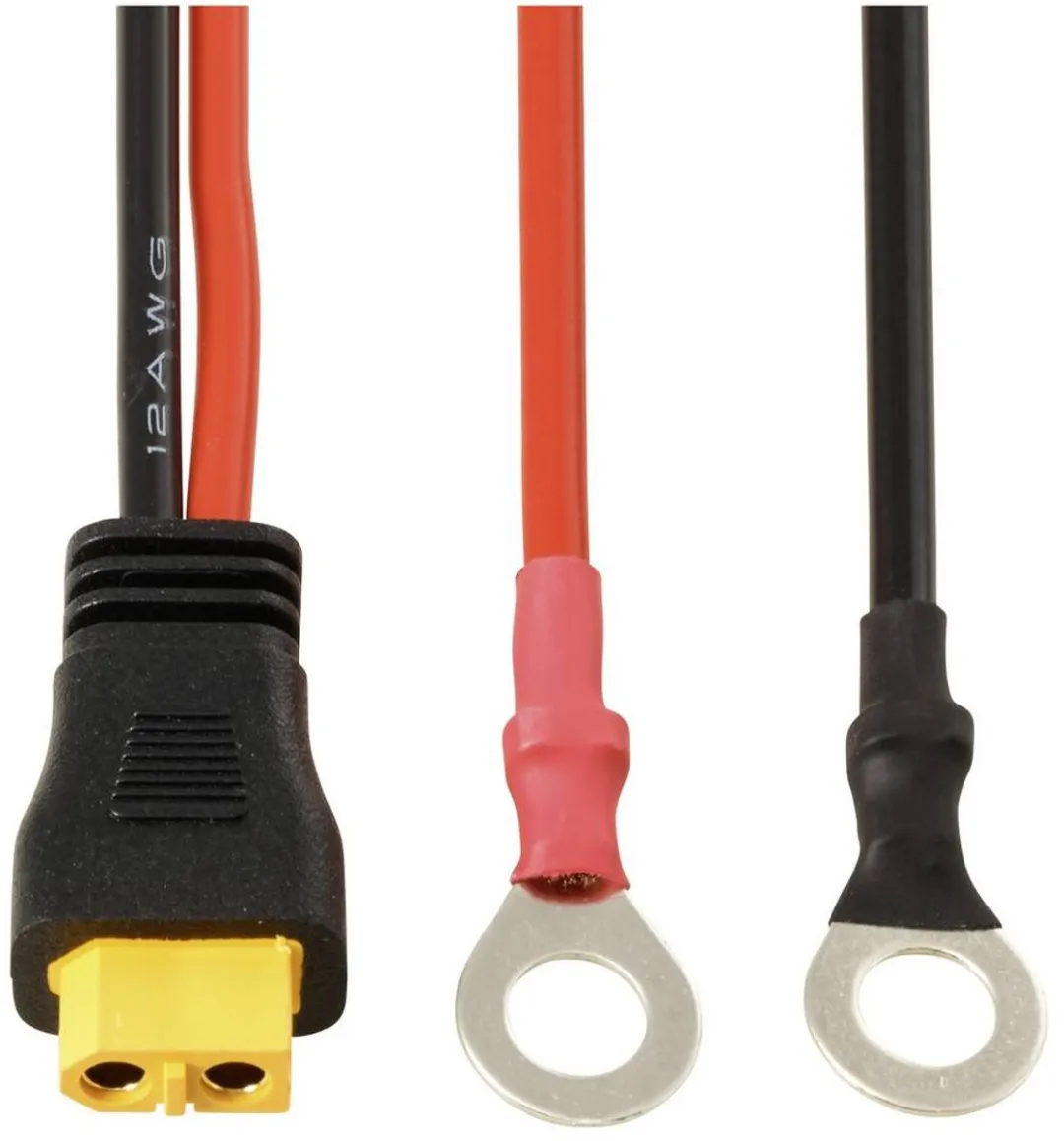 Tru Components Ringkabelschoen XT60 0,25m TC-13619316 - Zwart/Rood