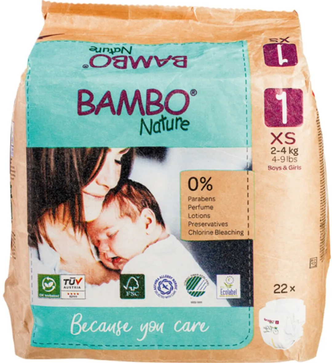 BAMBO Nature Luiers Maat 1 XS 2-4kg
