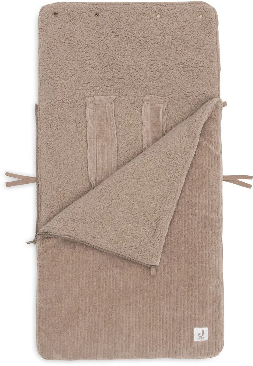 Jollein Voetenzak Cloudy Rib Miffy Jacquard - 42x82cm - Milky Coffee