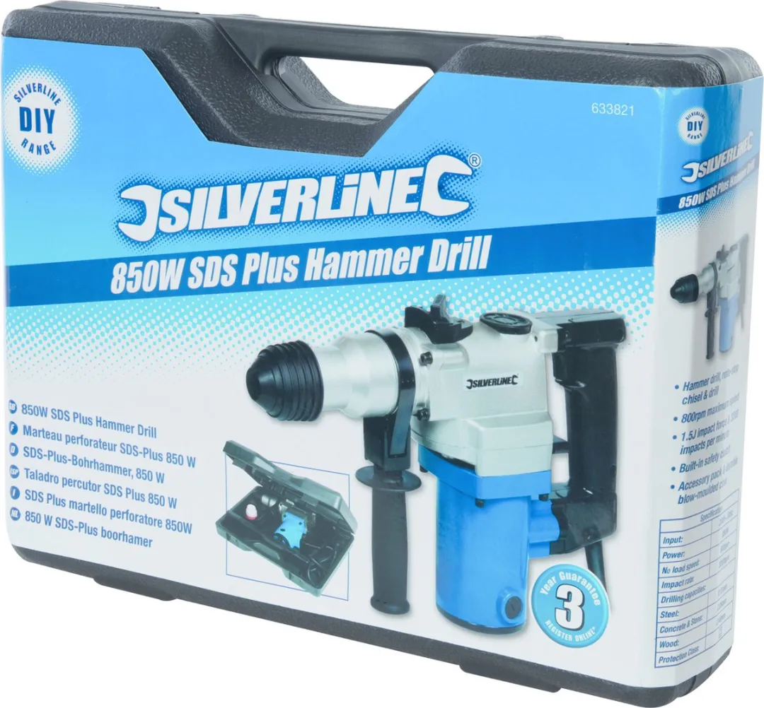 Silverline SDS-Plus Boorhamer 850W - 16mm Beton