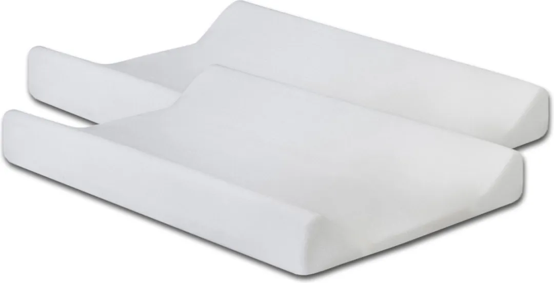 Jollein Aankleedkussenhoes Badstof 50x70cm - 2 Stuks - Wit