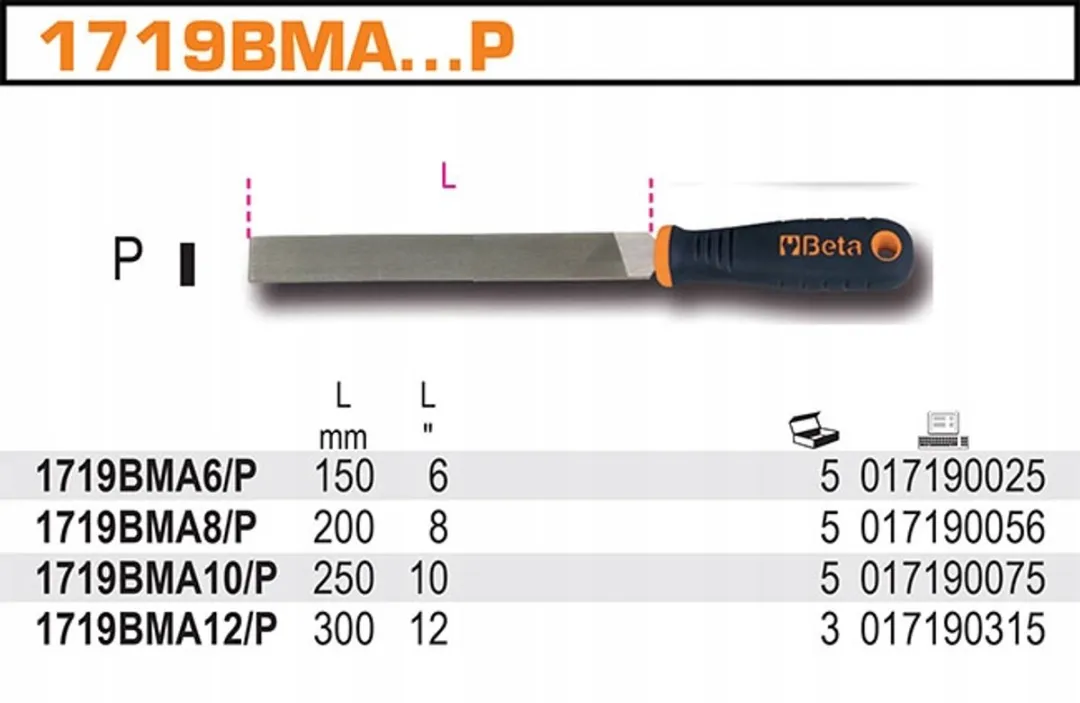 Beta Platte Semi-fijne Vijl 150mm - Composiet Handvat