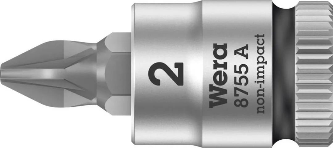 Wera 8755 A PZ2 Dopsleutel-bitinzet 6,3mm - Kleurloos