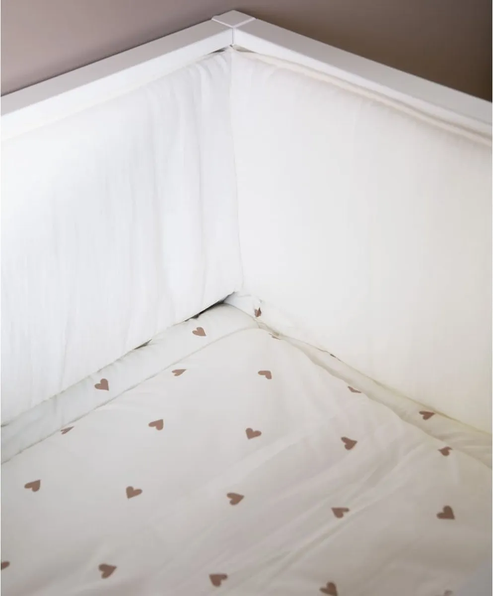 Childhome Boxkleed 75x95cm - Tetra Hartjes - Lichtblauw