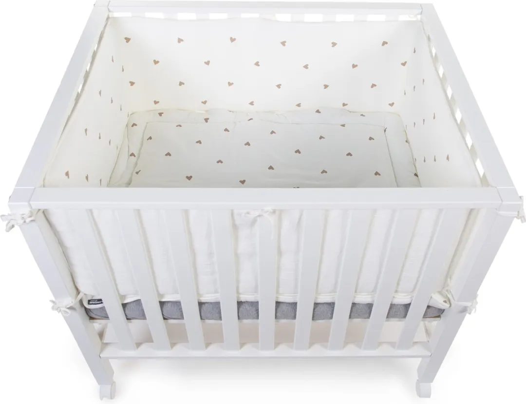 Childhome Boxkleed 75x95cm - Tetra Hartjes - Lichtblauw