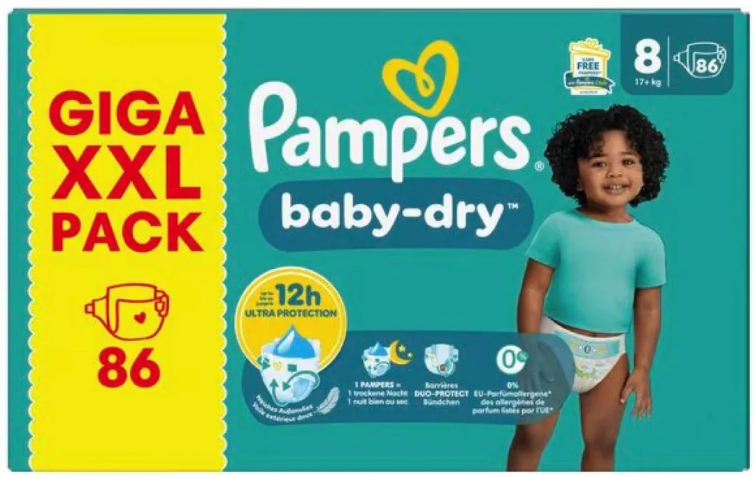 Pampers Baby-Dry Luiers Maat 8