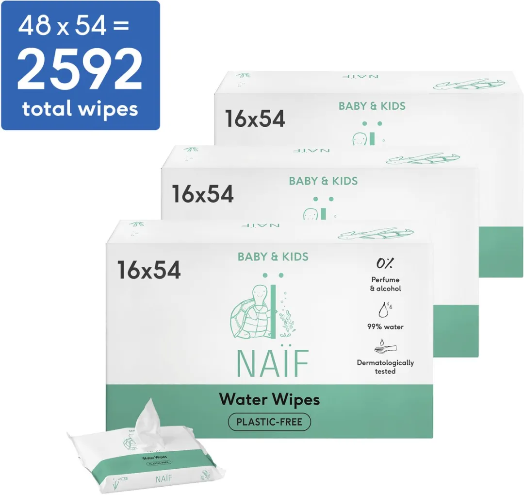 Naïf XXL Water Billendoekjes 2592 Stuks
