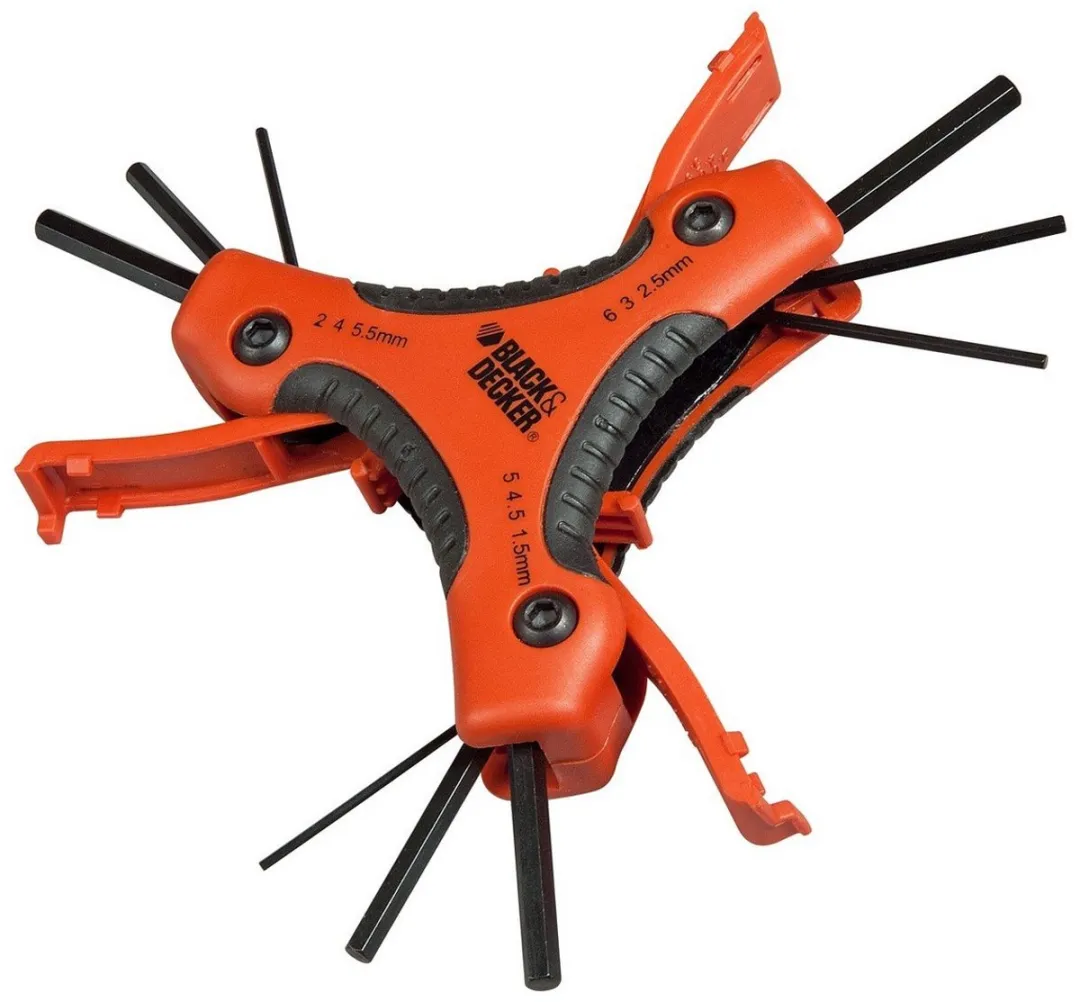 BLACK+DECKER BDHT0-71628 Vouwbare Inbussleutelset 9-delig 1,5-6mm