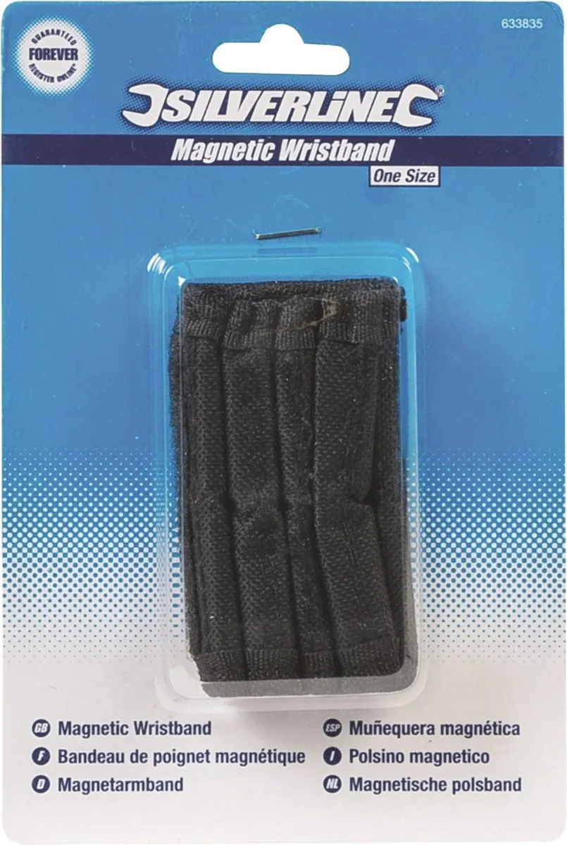 Silverline Magnetische Polsband 633835 - Zwart