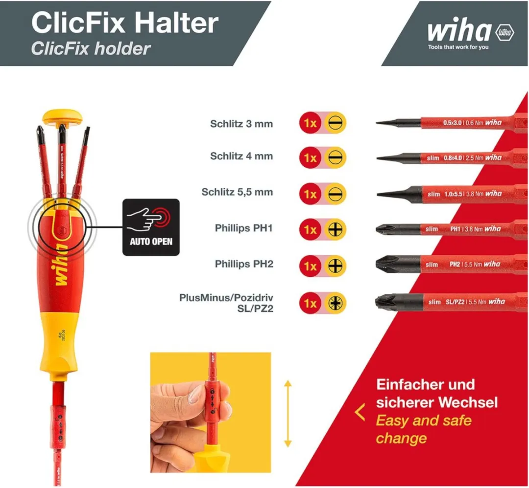 Wiha Schroevendraaier LiftUp Electric - SB283109023 - 6 Stuks