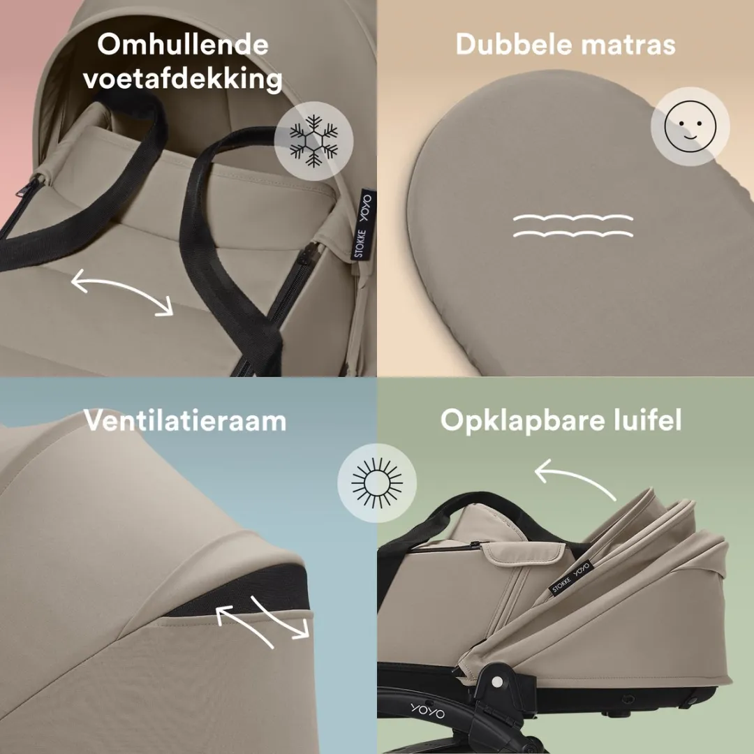 Stokke YOYO Newborn Shell Taupe - Inclusief matras & voetenzak