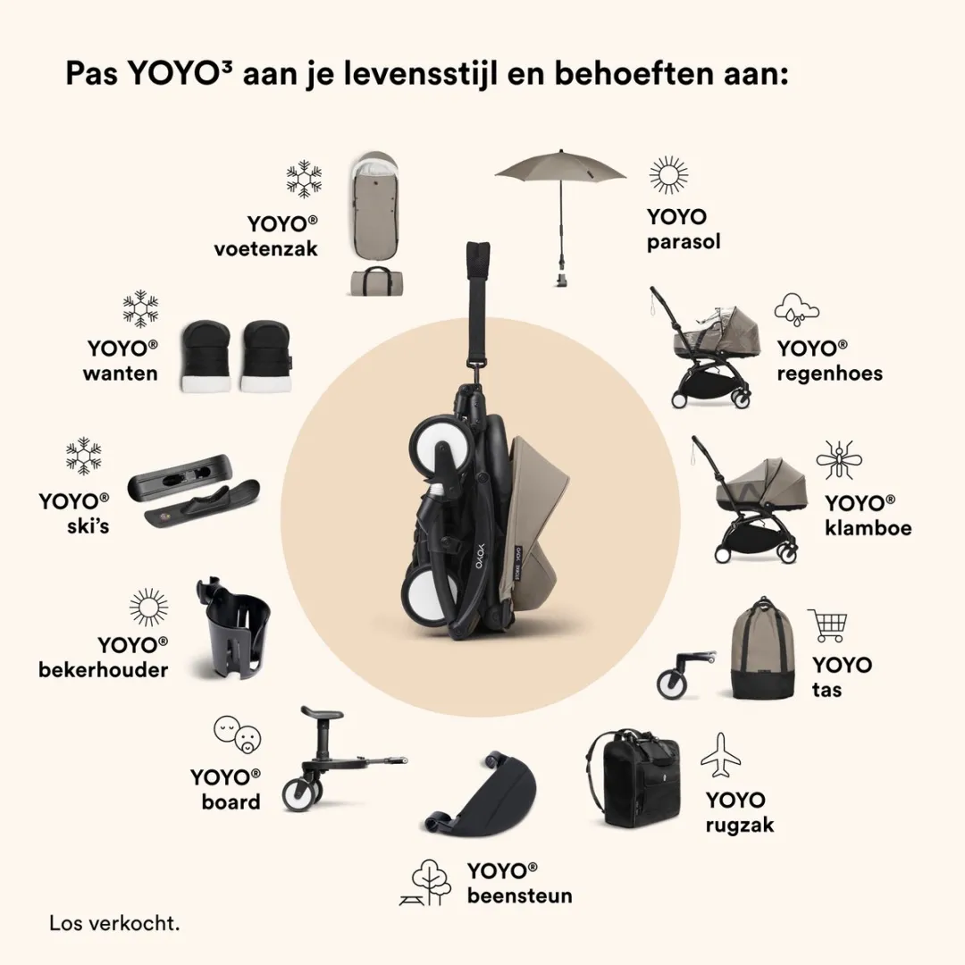 Stokke YOYO Newborn Shell Taupe - Inclusief matras & voetenzak