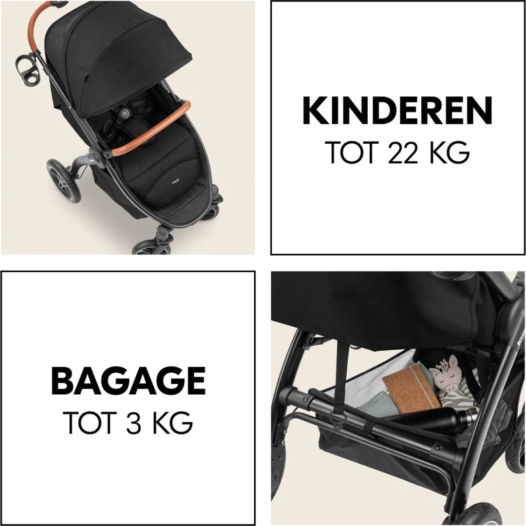 Hauck Uptown Buggy - 4 Wielen - Melange Black - afbeelding 6 van 6
