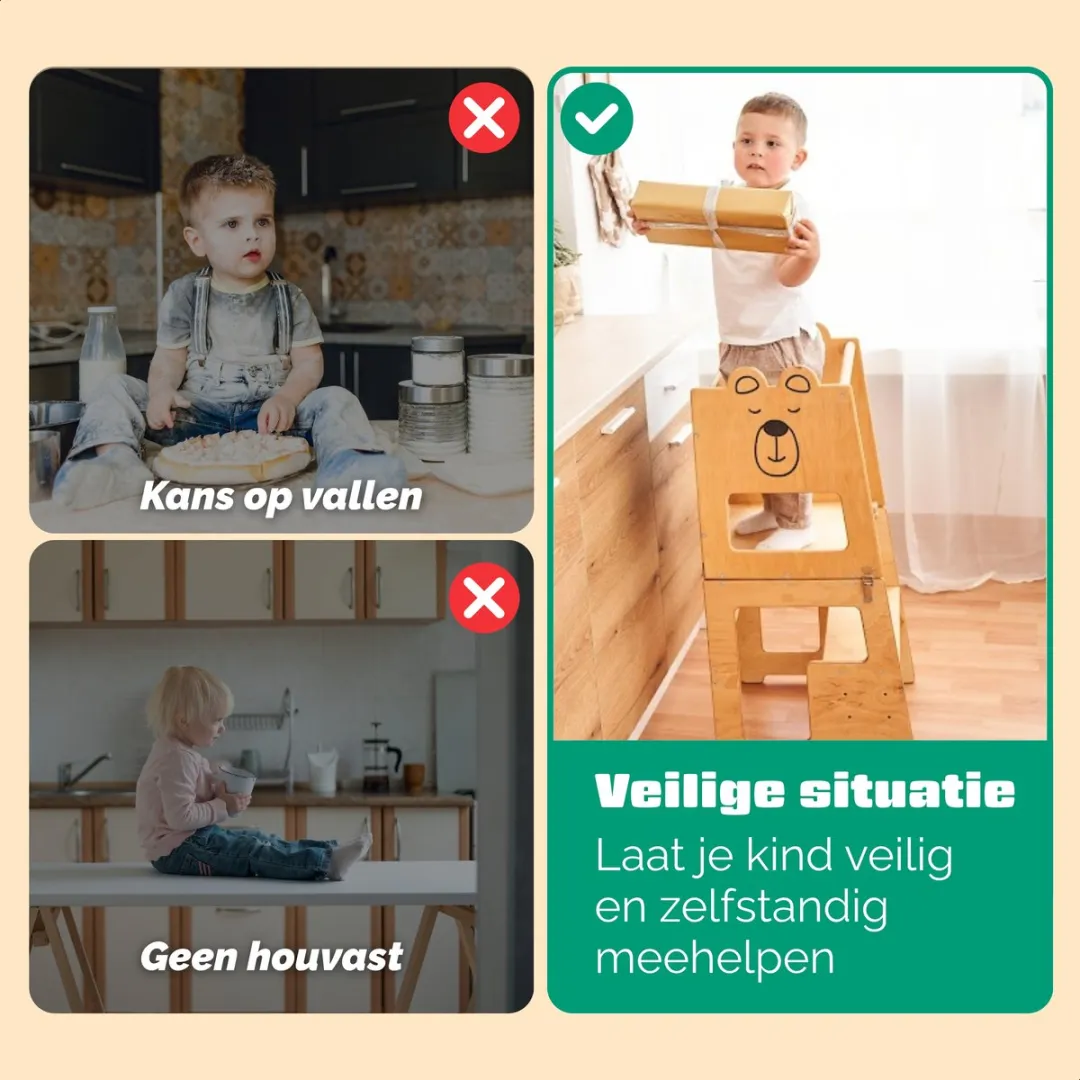 Fits4Kids Leertoren Keukenhulp Premium Brommie - Handgemaakt EU