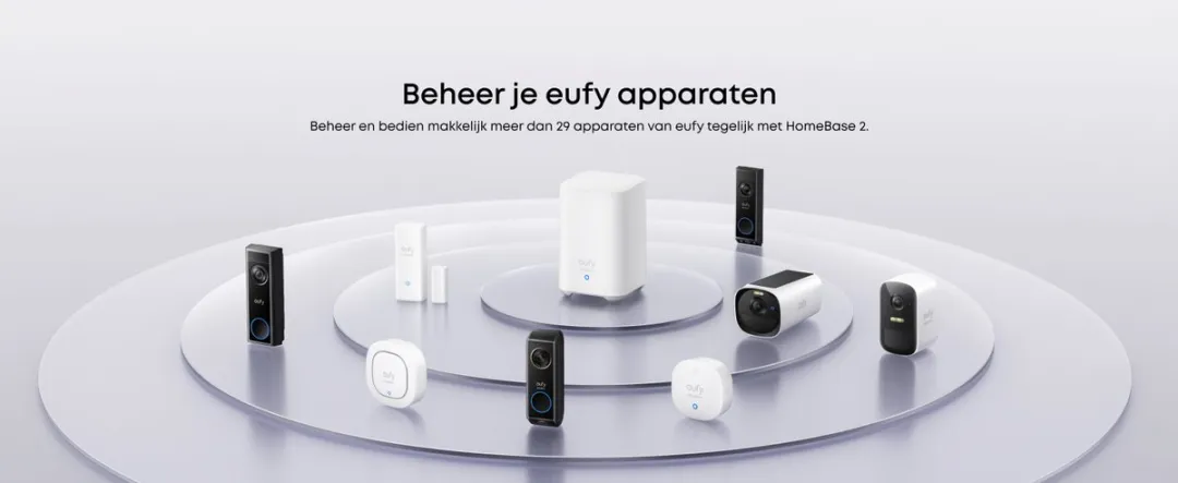 Eufy eufyCam E40 2-Cam Kit + HomeBase S280 - 2K Zwart/Wit