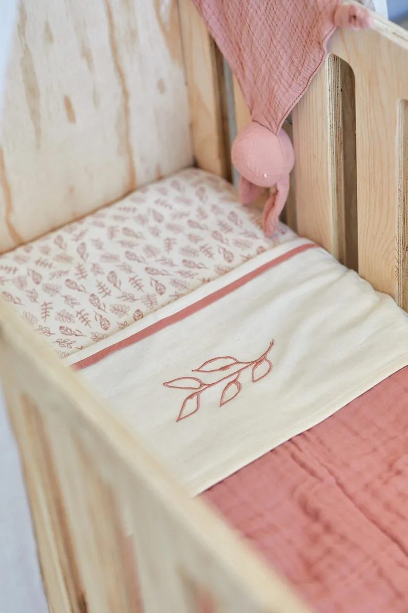 Jollein Hoeslaken Wieg Jersey Meadow Rosewood - 60x120cm