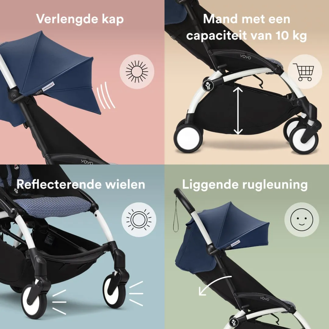 Stokke YOYO3 Kinderwagen - Air France Blue - Inclusief frame