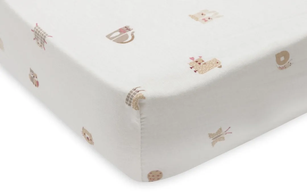 Jollein Hoeslaken Wieg Jersey Animal Friends 40/50x80/90cm