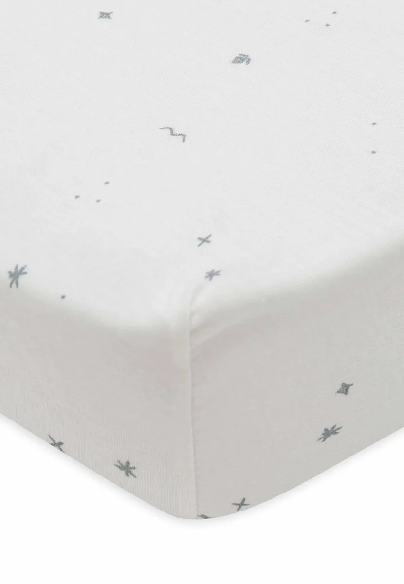 Jollein Baby Hoeslaken Jersey 70/75x140/150cm - Twinkling Sea Green