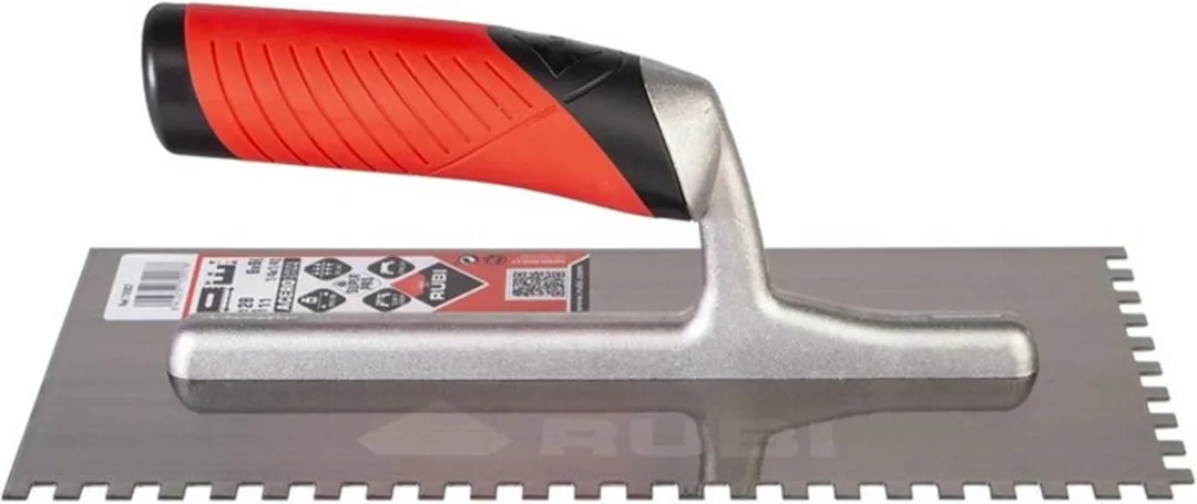 Rubi Flex Lijmspaan 6x6x280mm - Open Greep - Rood/Zilver/Zwart