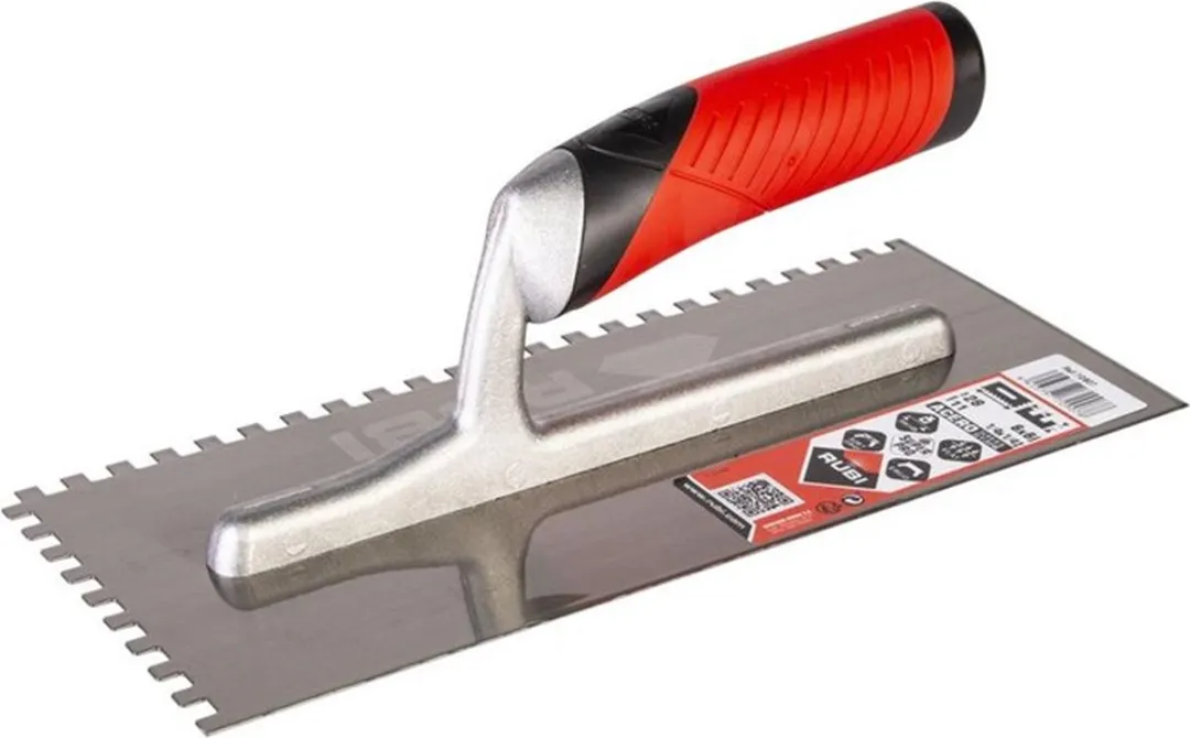 Rubi Flex Lijmspaan 6x6x280mm - Open Greep - Rood/Zilver/Zwart