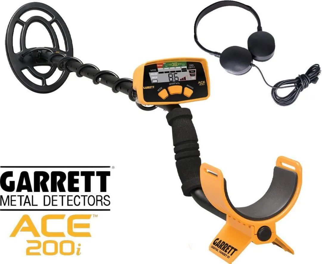 Garrett Ace 200i Metaaldetector - 23cm Zoekspoel - Geel