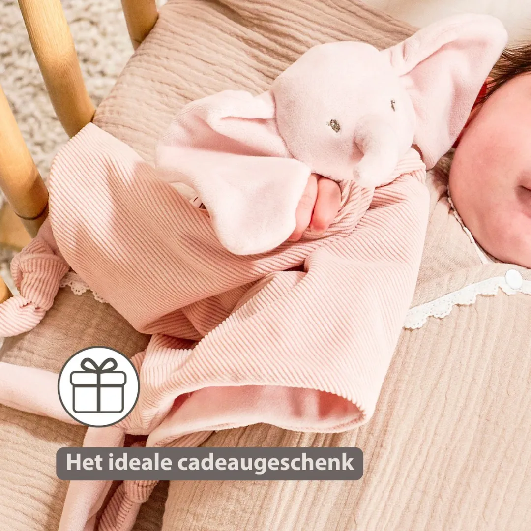 Nattou FanFan Baby Knuffeldoekje Olifant Roze 65x40cm