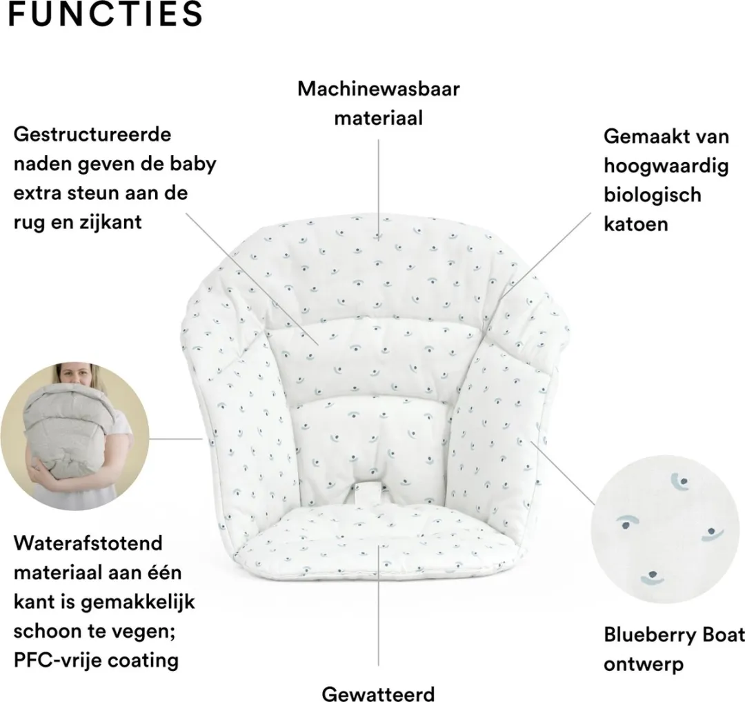 Stokke Clikk Kussen Blueberry Boat - Compatibel met Clikk