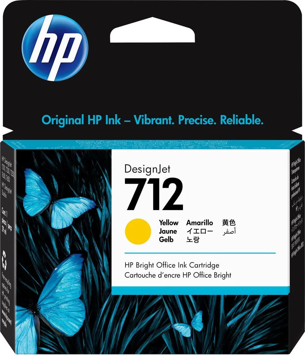 HP DesignJet 712 Geel 3ED69A Inktcartridge 29ml