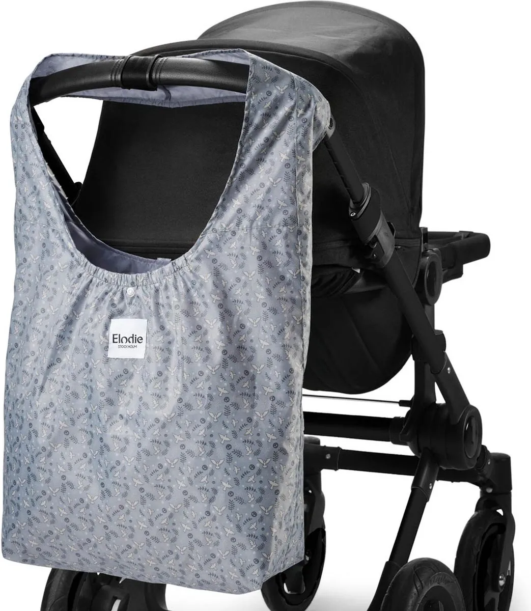 Elodie Stroller Shopper Luiertas - Blauw met grijze print