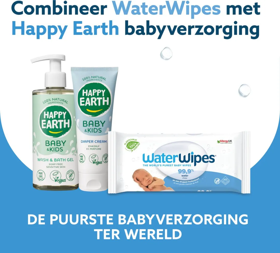 WaterWipes Billendoekjes Bio - 18 x 60 stuks - 1080 Doekjes