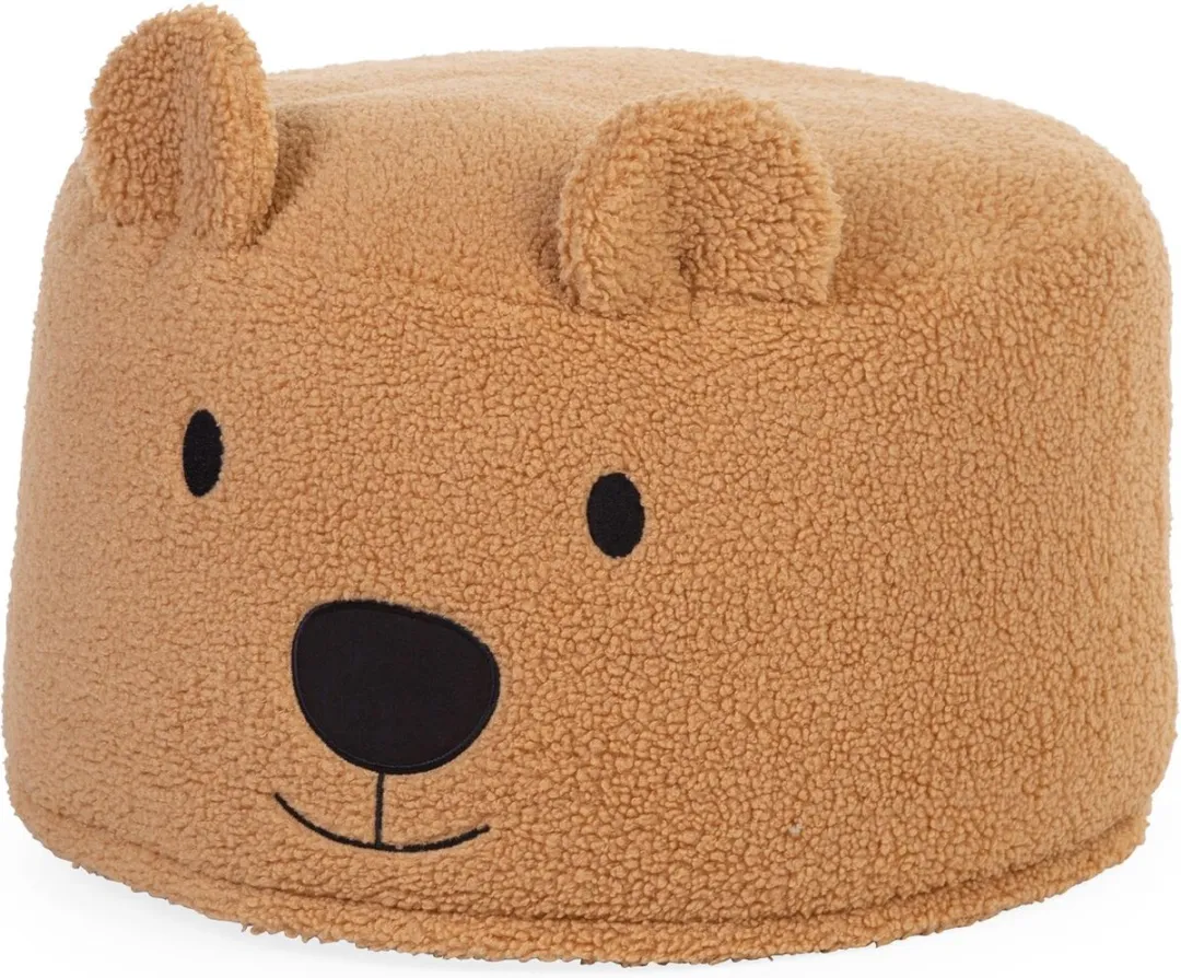 Childhome Teddy Beer Poef 40x40x25cm - Beige